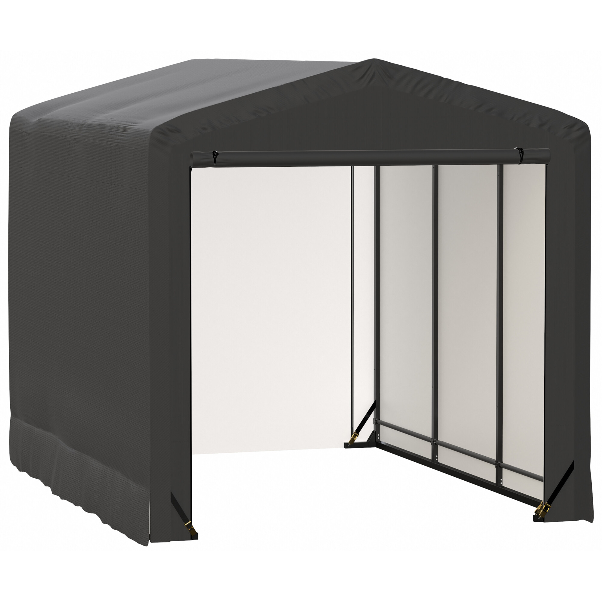ShelterLogic ShelterTube Wind and Snow Rated Garage - 10ft. x 14ft. x 10ft., Gray, Waterproof Fabric, Model# SQAACC0103C01001410